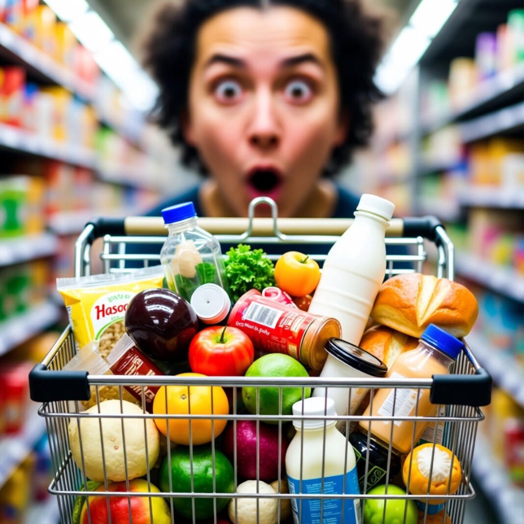 like I'm holding my phone up to capture my own grocery haul chaos